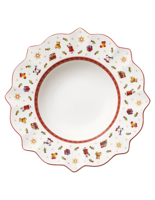 Plato hondo navideño Toy's Delight de porcelana 1