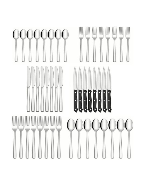 Set cubiertos Genérica de acero 48 piezas