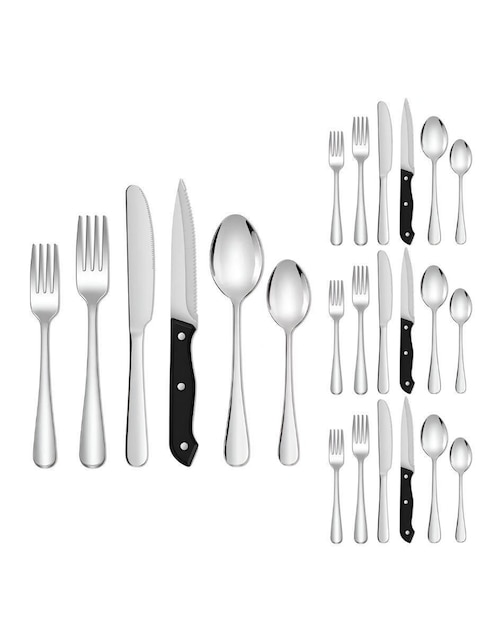 Set cubiertos Genérica de acero inoxidable 24 piezas