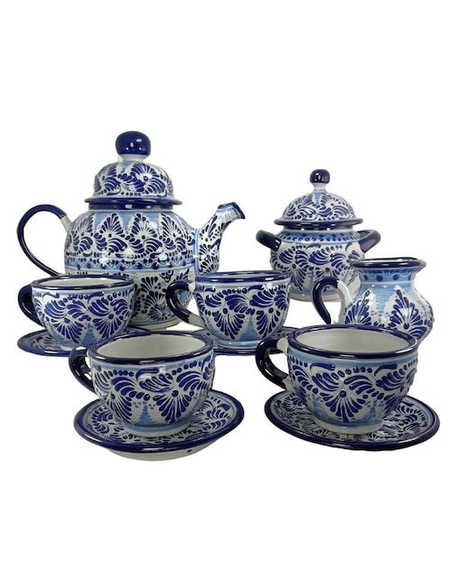 Set café Zezda de talavera con acabado brillante