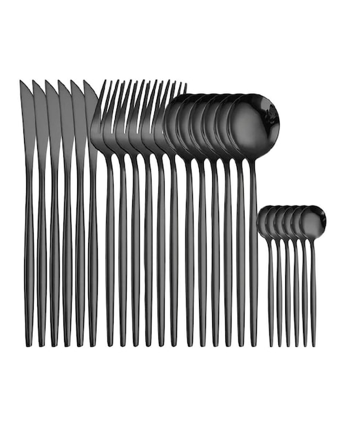Set cubiertos Genérica de acero inoxidable 24 piezas