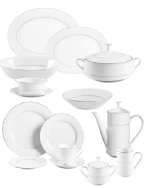 Vajilla cerrada Noritake Tahoe de porcelana para 12 personas