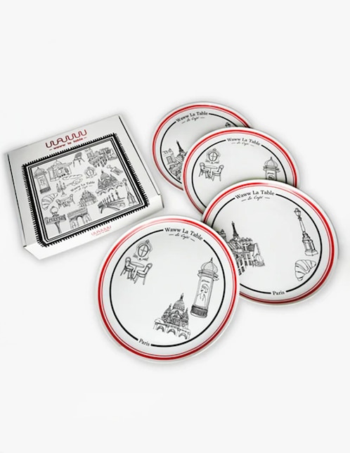 Set platos trinche Paris-Paris de porcelana 4 piezas 1