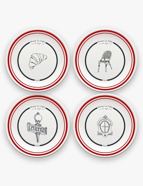 Set platos Paris Paris de porcelana 4 piezas 1