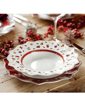 Plato hondo navideño Villeroy & Boch Toy's Delight de porcelana