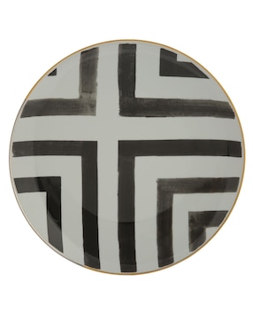 Plato trinche Vista Alegre Sol y Sombra de porcelana