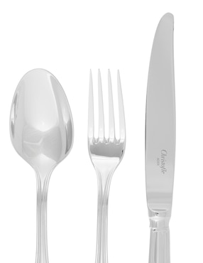 Set cubiertos Christofle Albi Ambassa de acero 125 piezas