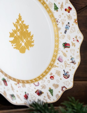 Plato postre navideño Villeroy & Boch de porcelana