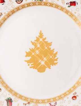 Plato postre navideño Villeroy & Boch de porcelana