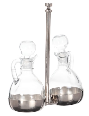 Set de aceitera y vinagrera Ballesteros de vidrio