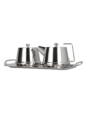 Set de tazas con tapa Ballesteros Niquelado Clasico 3 piezas