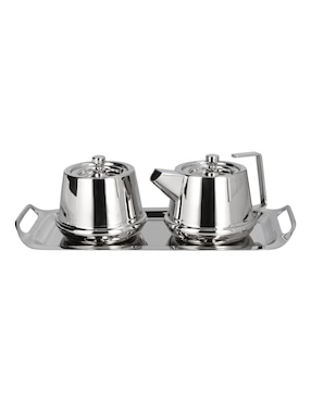Set de tazas con tapa Ballesteros Niquelado Clasico 3 piezas