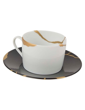 Set de tazas terno Bernardaud Kintsugi Coal 8 piezas