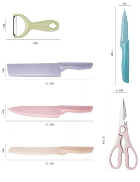 Set de cuchillos multiusos Genérica 6 piezas