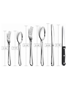 Set cubiertos Genérica de acero inoxidable 24 piezas