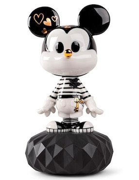 Escultura Lladró Mickey In Black De Porcelana