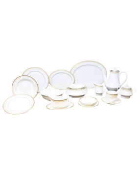 Vajilla cerrada Noritake rochester gold de porcelana para 12 personas