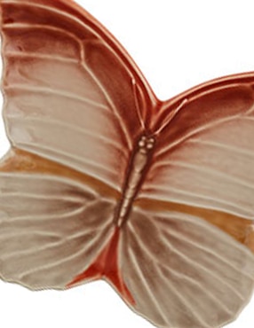 Plato postre Bordallo Pinheiro Cloudy Butterflies de loza