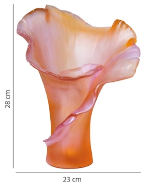 Florero Daum Arum Rose de cristal