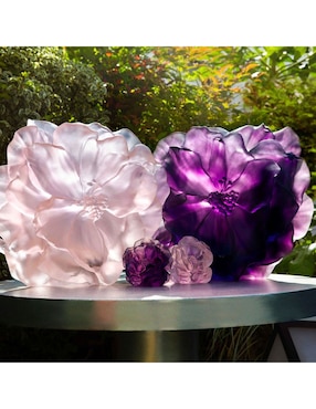 Florero Daum Camelia de cristal
