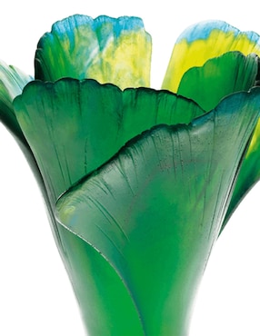 Florero Daum Ginkgo de cristal