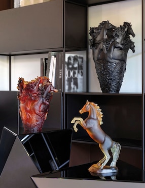 Escultura Daum Cheval Fougueux de cristal