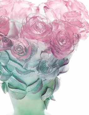 Florero Daum Roses de cristal
