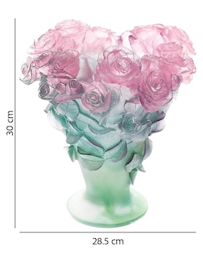Florero Daum Roses de cristal