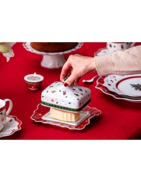 Mantequillero navideño Villeroy & Boch Toy´s Delight de porcelana