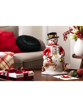 Figura decorativa de muñeco nieve Villeroy & Boch Christmas Toy's Memory de porcelana