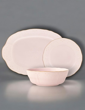 Vajilla cerrada Noritake Rose Bouquet de porcelana para 12 personas