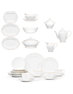 Vajilla Noritake Princes Bouquet Gold de porcelana para 12 personas