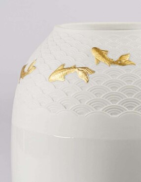 Jarrón Lladró Koi de porcelana