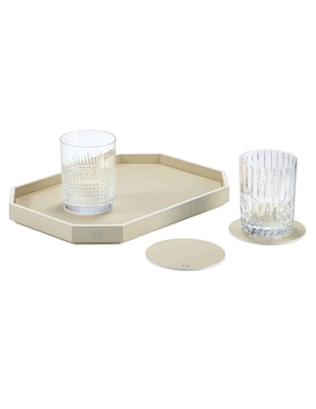 Charola de servicio Baccarat Octogone de madera