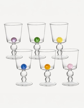 Set de copas universal Waww La Table India Mahdavi de cristal 6 piezas