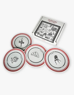 Set platos Waww La Table Paris Paris de porcelana 4 piezas
