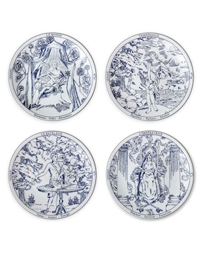 Set platos trinche Waww La Table Tarot de porcelana 4 piezas