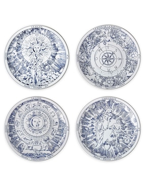 Set de platos trinche Waww La Table Tarot de porcelana 4 piezas