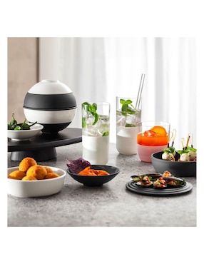 Set botaneros Villeroy & Boch Iconic La Petit Boule Black and White de porcelana 5 piezas