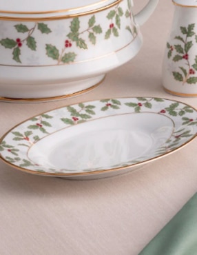 Mantequillero Noritake Holly and Berry de porcelana