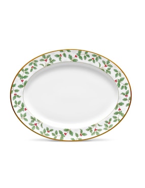 Platón navideño Noritake Holly and Berry de porcelana