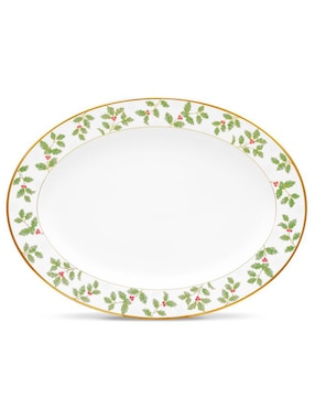 Platón navideño Noritake Holly and Berry de porcelana