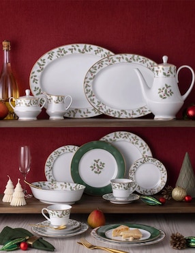 Platón navideño Noritake Holly and Berry de porcelana