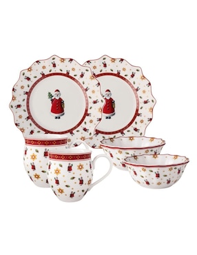 Vajilla cerrada navideña Villeroy & Boch Toy's Delight de porcelana para 2 personas