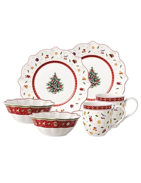 Vajilla cerrada navideña Villeroy & Boch Toy's Delight de porcelana para 2 personas