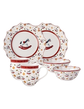 Vajilla cerrada navideña Villeroy & Boch Toy's Delight de porcelana para 2 personas