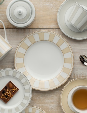 Plato trinche Noritake Carnivale Champagne de porcelana