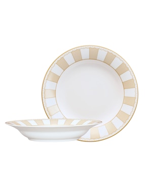 Plato sopa Noritake Carnivale Champagne de porcelana