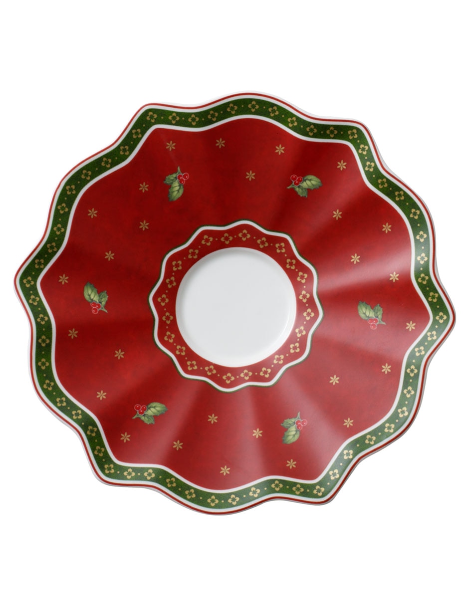 Plato para taza navideño Toy's Delight de porcelana Plato para taza navideño Toy's Delight de porcelana