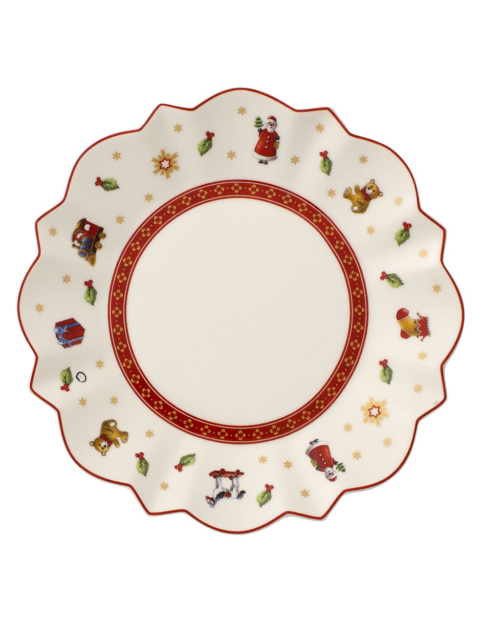 Plato pan navideño navideño Toy's Delight de porcelana Plato pan navideño navideño Toy's Delight de porcelana